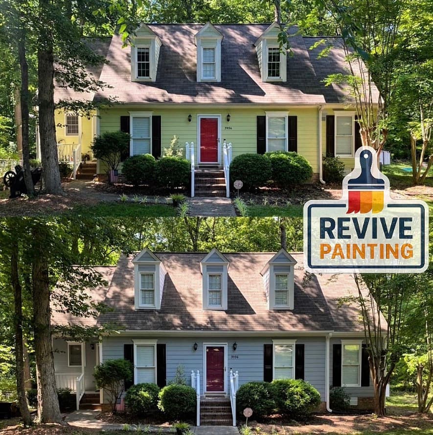 Before and after: exterior cape cod yellow to tan