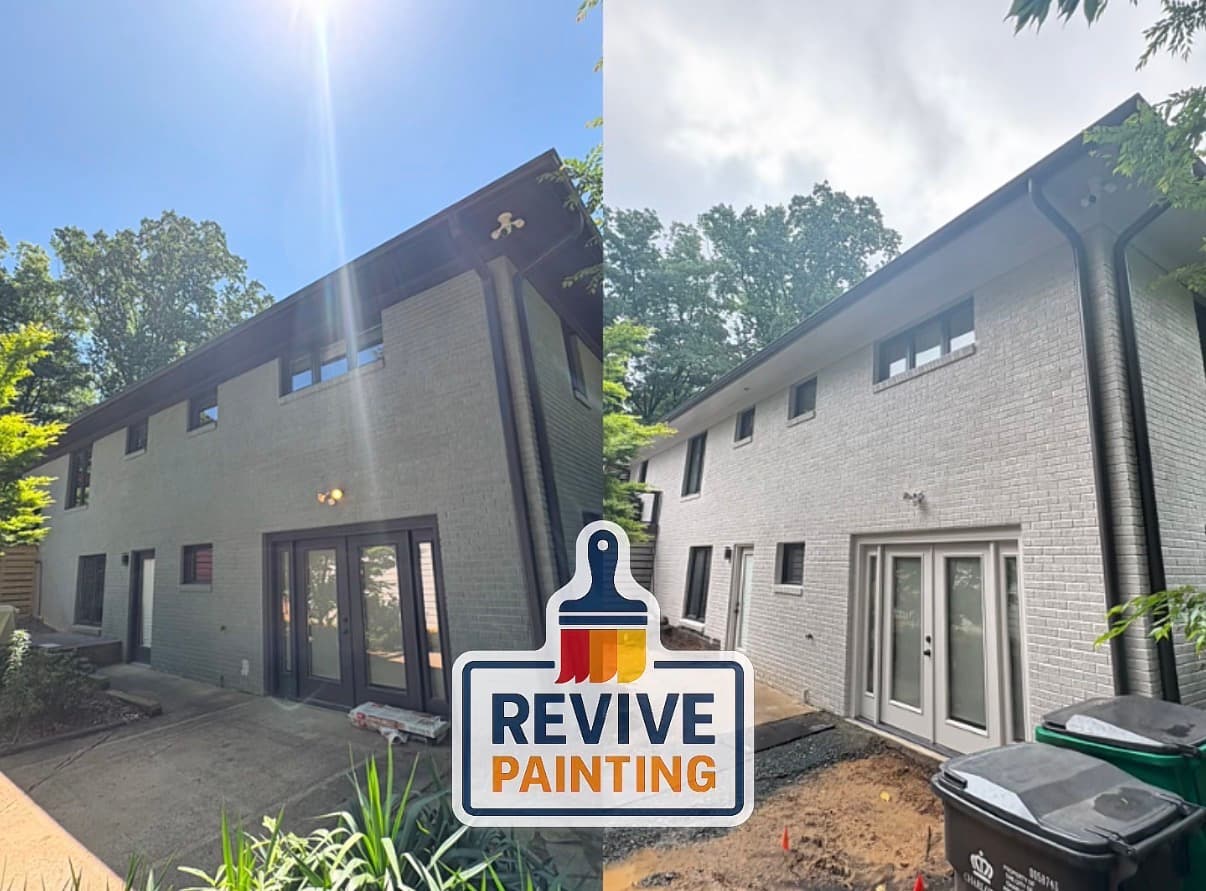 Before and after: exterior modern dark to white brick